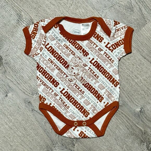 Disney Baby University Of Texas Longhorns Bodysuit Burnt Orange Mickey Mouse - Picture 1 of 4